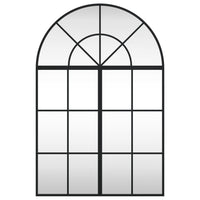 Specchio da Parete-Specchio a Muro-Specchio Decorativo Nero 60x90 cm Arco in Ferro