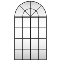 vidaXL Specchio da Parete Nero 60x110 cm Arco in Ferro