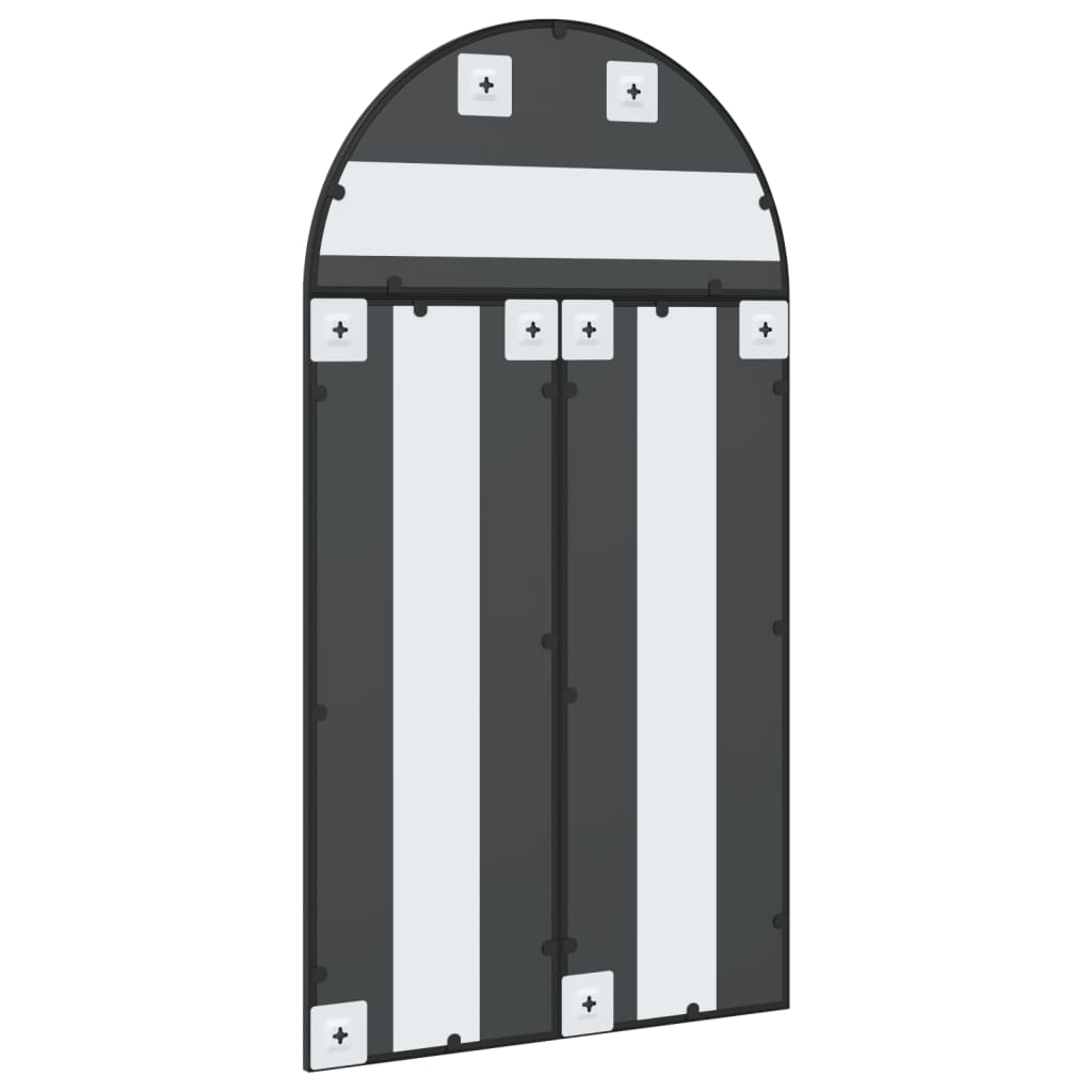vidaXL Specchio da Parete Nero 60x110 cm Arco in Ferro