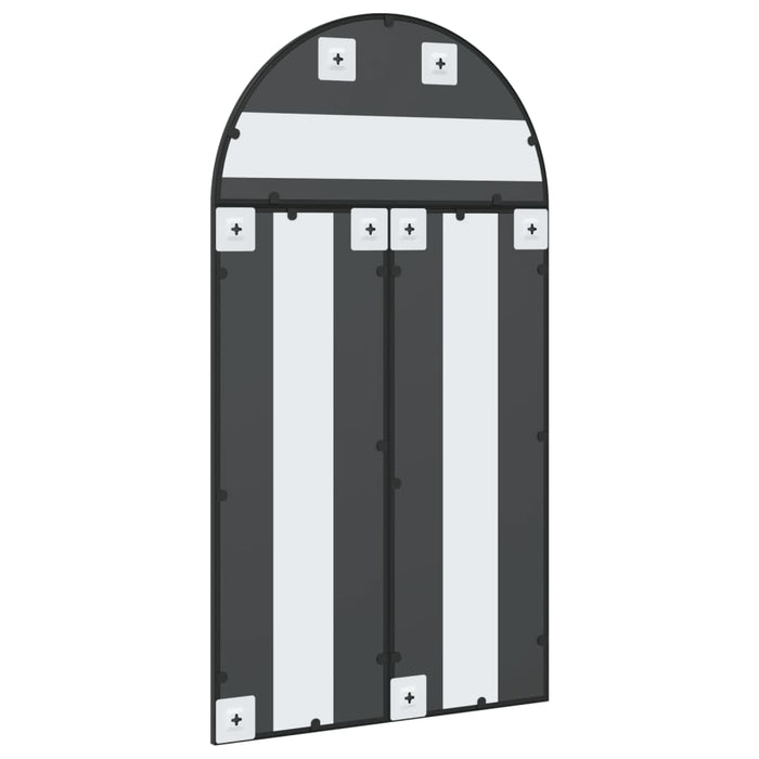 Specchio da Parete-Specchio a Muro-Specchio Decorativo Nero 60x110 cm Arco in Ferro