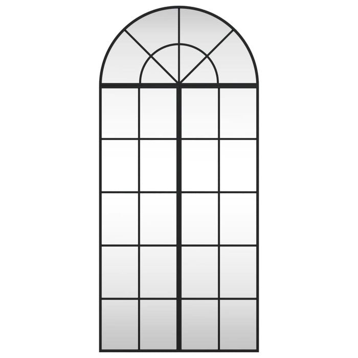 Specchio da Parete-Specchio a Muro-Specchio Decorativo Nero 60x130 cm Arco in Ferro