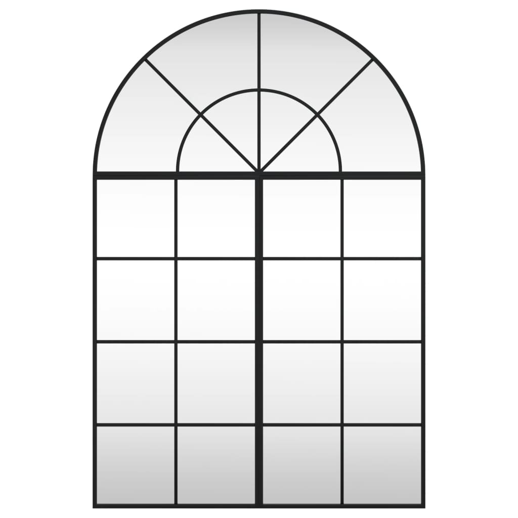 Specchio da Parete-Specchio a muro Nero 80x120 cm Arco in Ferro