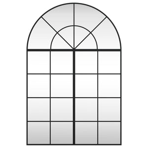 Specchio da Parete-Specchio a muro Nero 80x120 cm Arco in Ferro