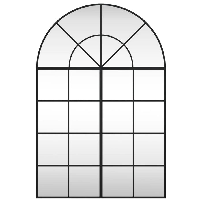 Specchio da Parete Nero 80x120 cm Arco in Ferro