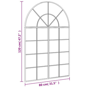Specchio da Parete Nero 80x120 cm Arco in Ferro