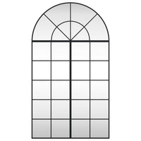 Specchio da Parete-Specchio a Muro-Specchio Decorativo Nero 80x140 cm Arco in Ferro