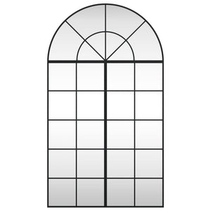 Specchio da Parete-Specchio a Muro-Specchio Decorativo Nero 80x140 cm Arco in Ferro