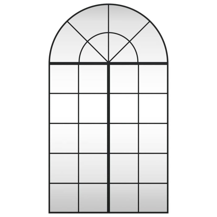 Specchio da Parete-Specchio a Muro-Specchio Decorativo Nero 80x140 cm Arco in Ferro