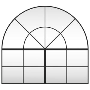 Specchio da Parete Nero 100x90 cm Arco in Ferro