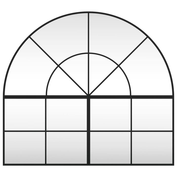 Specchio da Parete Nero 100x90 cm Arco in Ferro