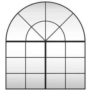 Specchio da Parete-Specchio a Muro-Specchio Decorativo Nero 100x110 cm Arco in Ferro