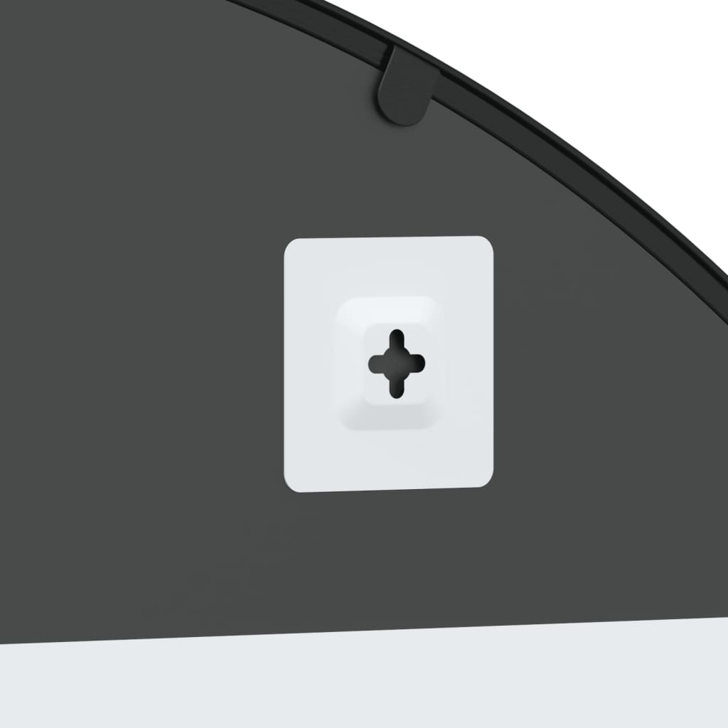 vidaXL Specchio da Parete Nero 100x110 cm Arco in Ferro