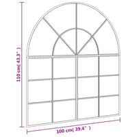 Specchio da Parete-Specchio a Muro-Specchio Decorativo Nero 100x110 cm Arco in Ferro