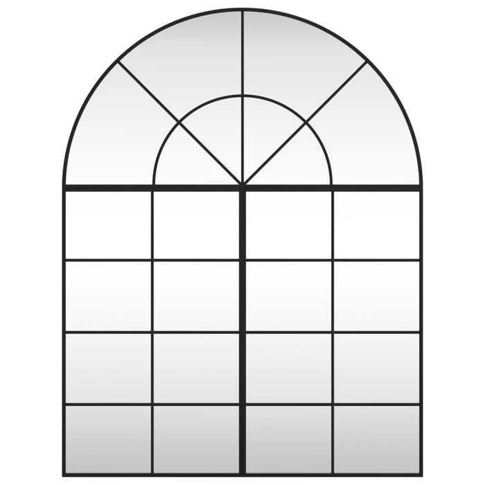 Specchio da Parete-Specchio a Muro-Specchio Decorativo Nero 100x130 cm Arco in Ferro