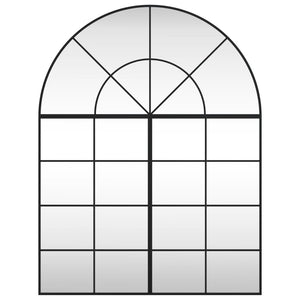 Specchio da Parete Nero 100x130 cm Arco in Ferro