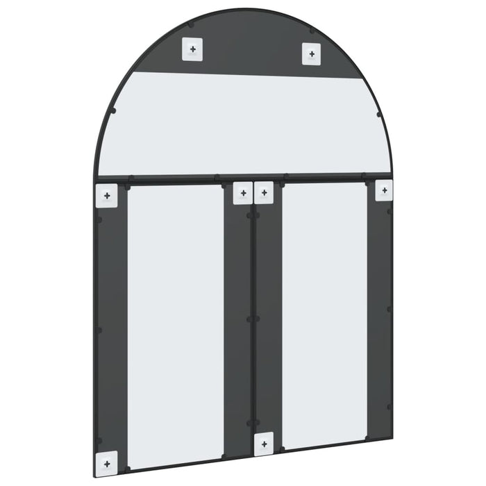 Specchio da Parete-Specchio a Muro-Specchio Decorativo Nero 100x130 cm Arco in Ferro