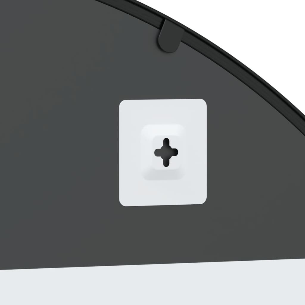 Specchio da Parete Nero 100x130 cm Arco in Ferro