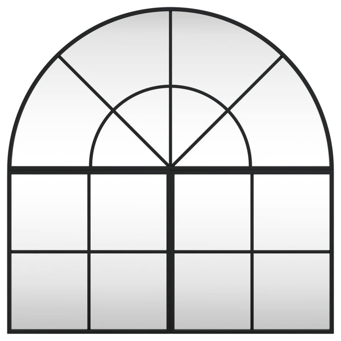 Specchio da Parete-Specchio a Muro-Specchio Decorativo Nero 80x80 cm Arco in Ferro