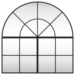 Specchio da Parete Nero 80x80 cm Arco in Ferro