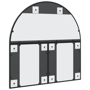 Specchio da Parete-Specchio a Muro-Specchio Decorativo Nero 80x80 cm Arco in Ferro