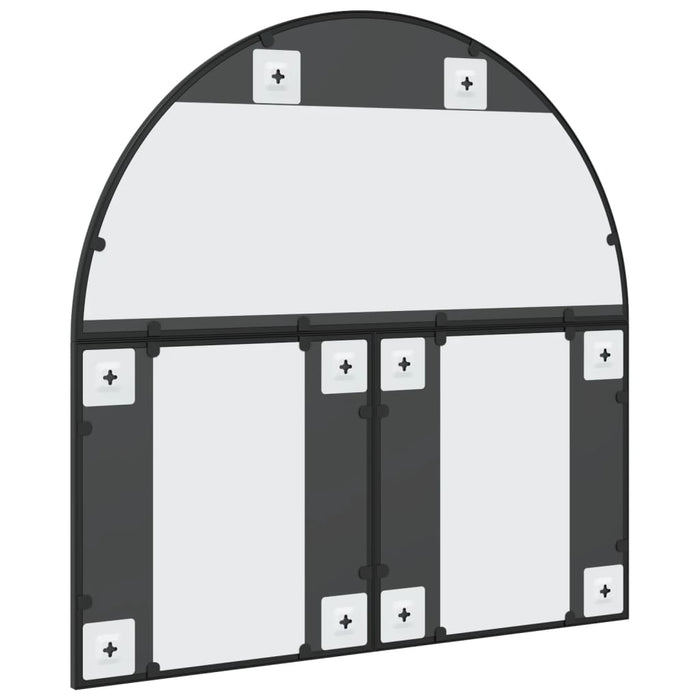 Specchio da Parete-Specchio a Muro-Specchio Decorativo Nero 80x80 cm Arco in Ferro