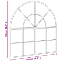 Specchio da Parete Nero 80x80 cm Arco in Ferro