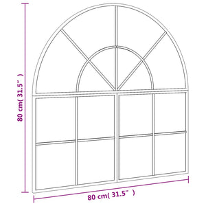 Specchio da Parete Nero 80x80 cm Arco in Ferro