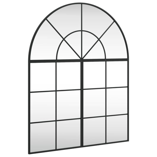 Specchio da Parete-Specchio a Muro-Specchio Decorativo Nero 80x100 cm Arco in Ferro