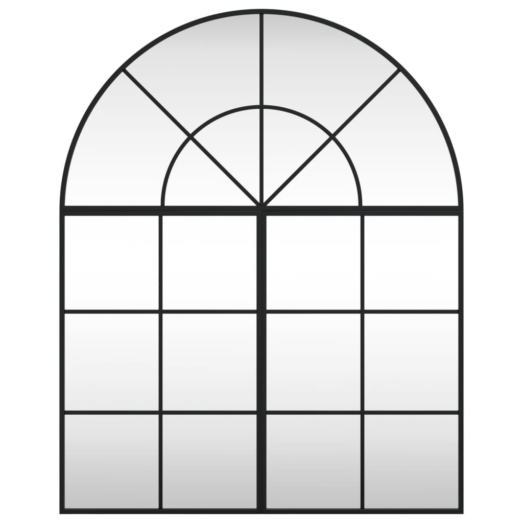 Specchio da Parete Nero 80x100 cm Arco in Ferro 3200632