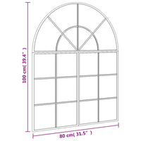 Specchio da Parete-Specchio a Muro-Specchio Decorativo Nero 80x100 cm Arco in Ferro