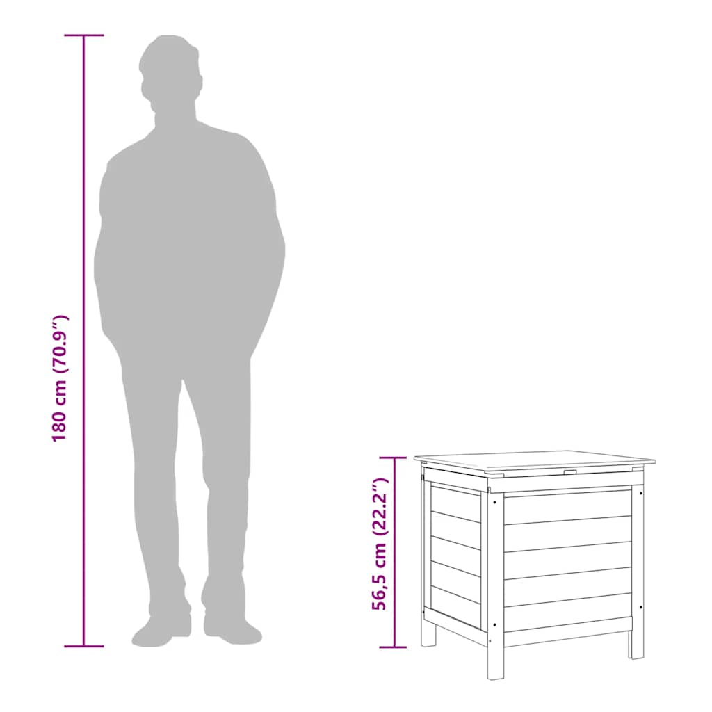 Contenitore Giardino Marrone 50x49x56,5 cm Legno Massello Abete 364751