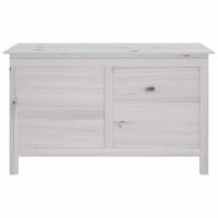 Contenitore Giardino Bianco 99x49,5x58,5cm Legno Massello Abete