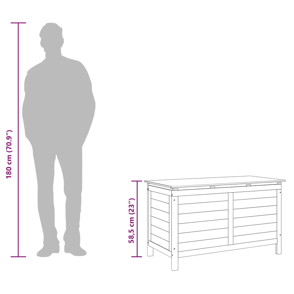 Contenitore Giardino Bianco 99x49,5x58,5cm Legno Massello Abete 364753