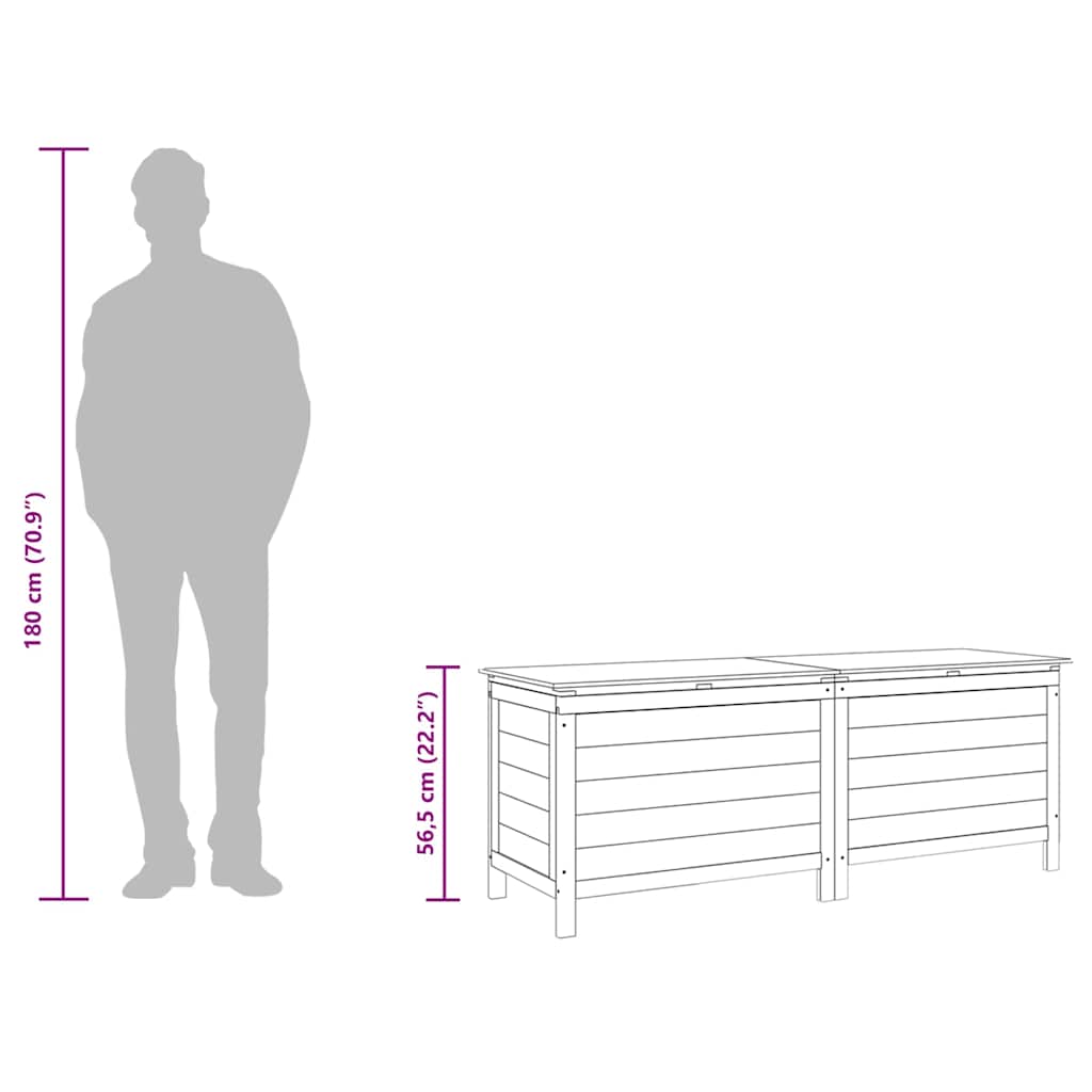 Contenitore da Giardino 150x50x56,5 cm Legno Massello di Abete 364756