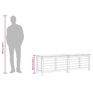 Contenitore da Giardino 198,5x50x56,5cm Legno Massello di Abete 364760