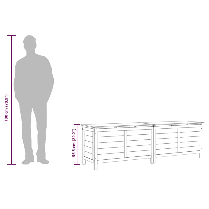 Contenitore da Giardino Bianco 198,5x50x56,5 cm Massello Abete 364761