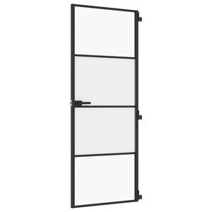 Porta per Interni Nera 76x201,5cm Vetro Temperato e Alluminiocod mxl 107737
