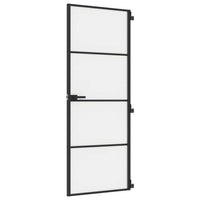 Porta per Interni Nera 76x201,5cm Vetro Temperato e Alluminiocod mxl 83800