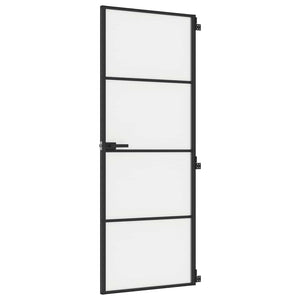 Porta per Interni Nera 76x201,5cm Vetro Temperato e Alluminiocod mxl 83800