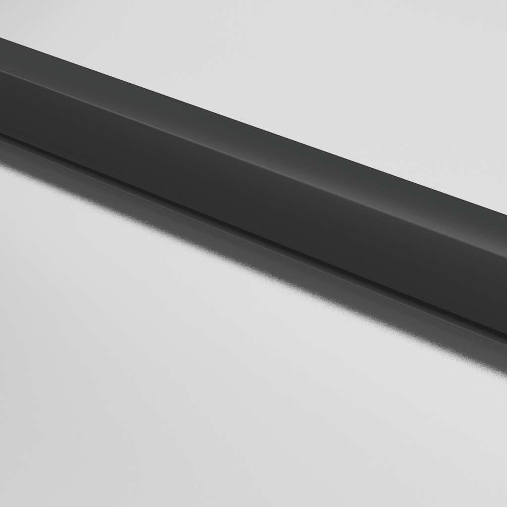 Porta Interni Sottile Nera 83x201,5cm Vetro Temperato Alluminio 155119