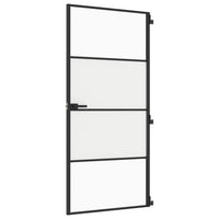 Porta Interni Sottile Nera 93x201,5cm Vetro Temperato Alluminiocod mxl 83803
