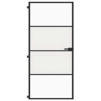 Porta Interni Sottile Nera 93x201,5cm Vetro Temperato Alluminio 155120