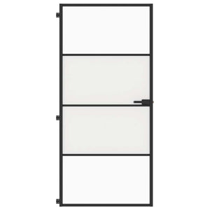 Porta Interni Sottile Nera 93x201,5cm Vetro Temperato Alluminiocod mxl 83803
