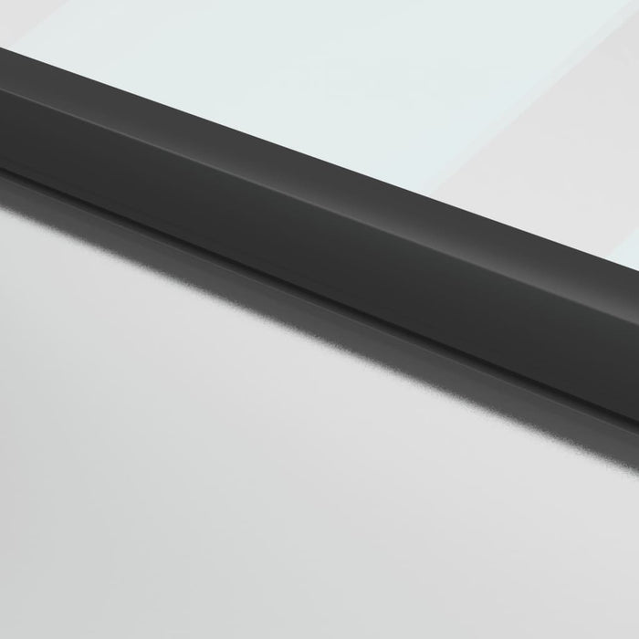 Porta Interni Sottile Nera 93x201,5cm Vetro Temperato Alluminio 155120