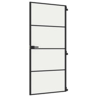 Porta Interni Sottile Nera 93x201,5cm Vetro Temperato Alluminiocod mxl 107738
