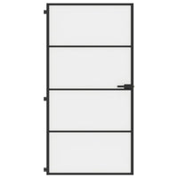 Porta Interni Sottile Nera 102,5x201,5Vetro Temperato Alluminio 155123