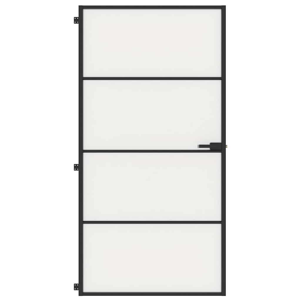 Porta Interni Sottile Nera 102,5x201,5Vetro Temperato Alluminiocod mxl 107739