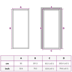 Porta Interni Sottile Nera 83x201,5cm Vetro Temperato Alluminio 155126