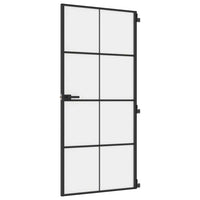 Porta Interni Sottile Nera 93x201,5cm Vetro Temperato Alluminiocod mxl 83801