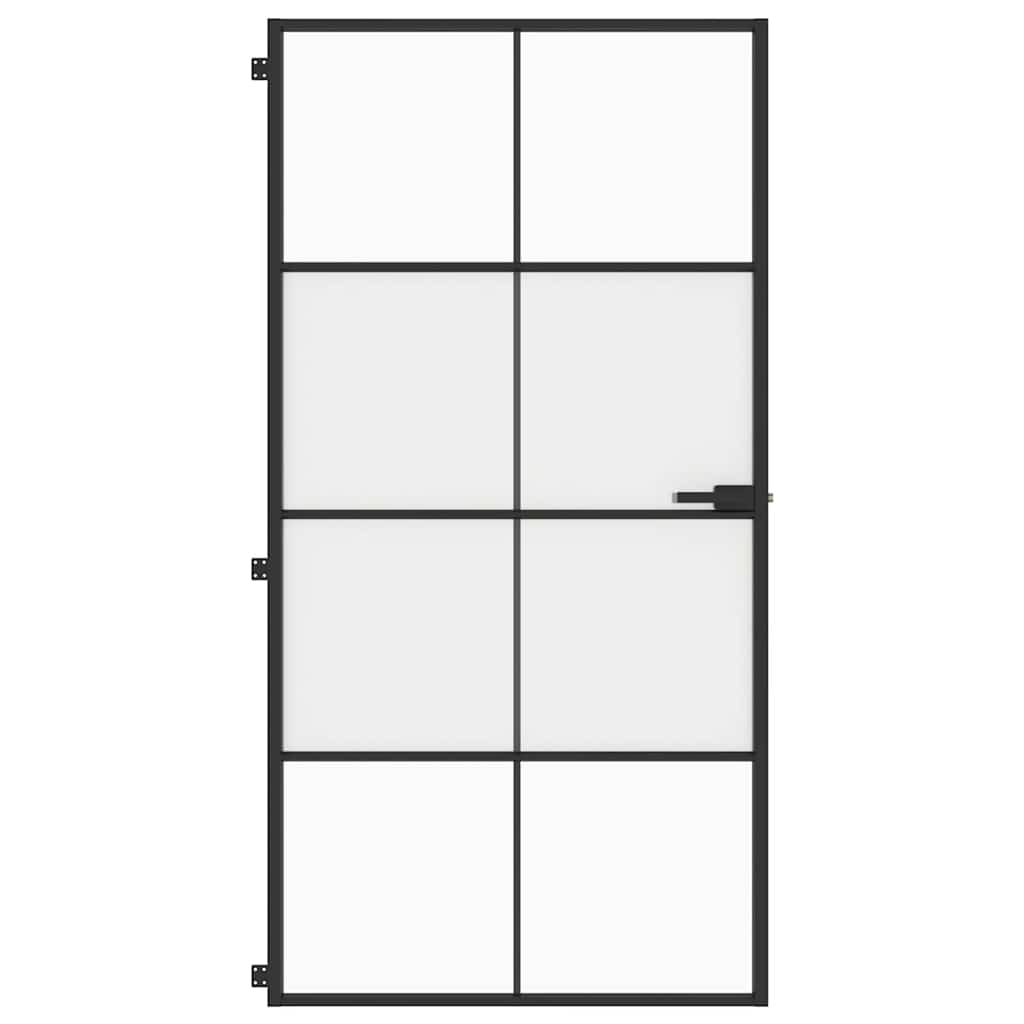 Porta Interni Sottile Nera 102,5x201,5Vetro Temperato Alluminiocod mxl 131720